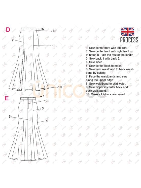 MOLDE FALDA LARGA MUJER 2215