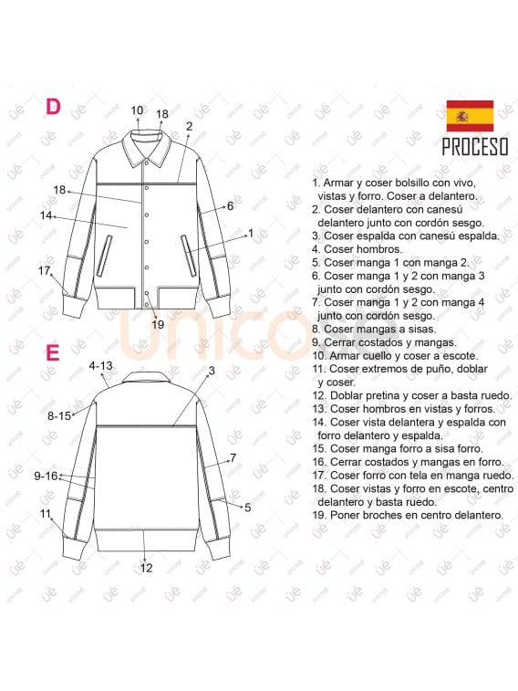 MOLDE CHAQUETA CAZADORA HOMBRE 2209