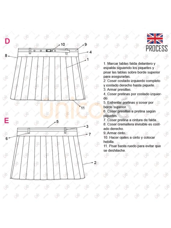 MOLDE FALDA MINI TABLAS MUJER 2217