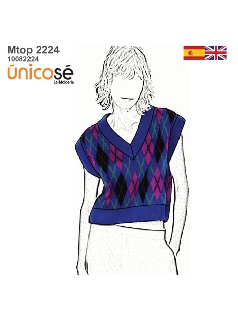 MOLDE TOP SUETER CORTO MUJER 2224