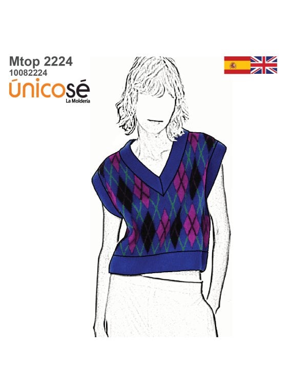 MOLDE TOP SUETER CORTO MUJER 2224