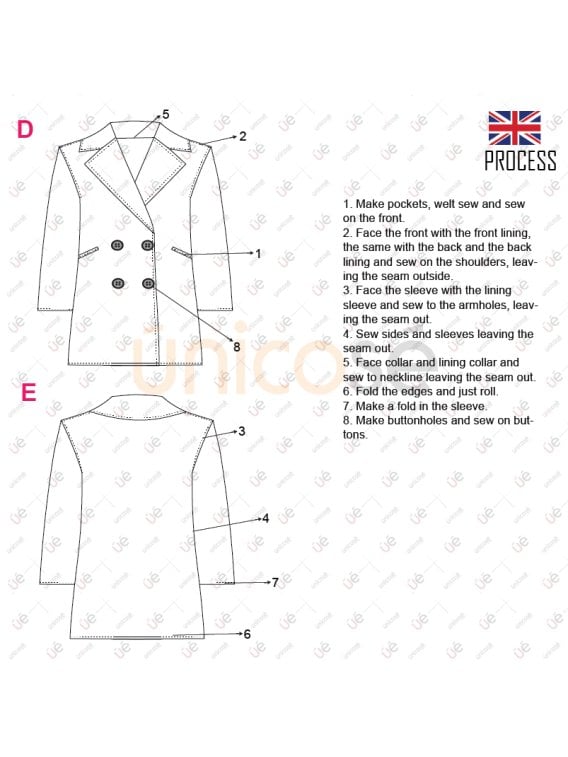 MOLDE ABRIGO GAMULAN MUJER 2301