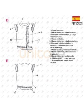 MOLDE BLUSA VOLADOS NIÑA 2301