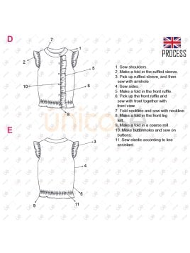 MOLDE BLUSA VOLADOS NIÑA 2301