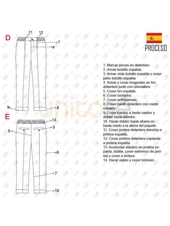 MOLDE PANTALON CLASICO HOMBRE 2302