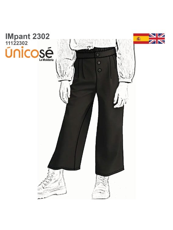 MOLDE PANTALON PALAZZO NIÑA 2302