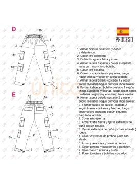 MOLDE PANTALON CARGO UNISEX 2310