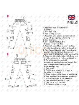 MOLDE PANTALON CARGO UNISEX 2310