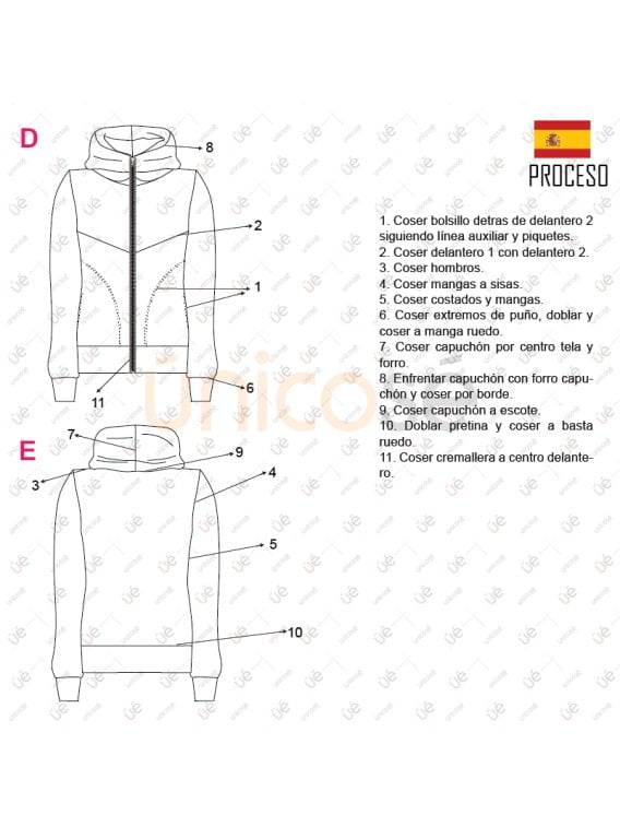 MOLDE CHAQUETA CORTES MUJER 2302