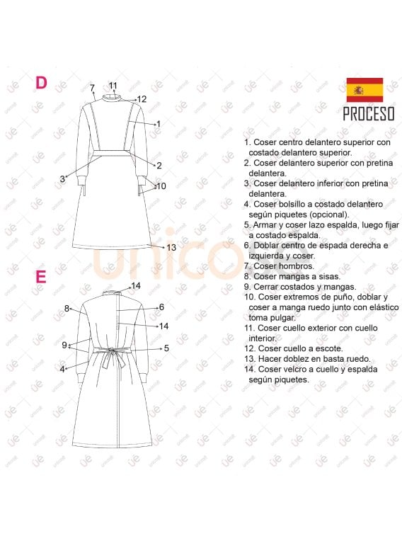 MOLDE BATA QUIRURGICA MUJER RT 2311