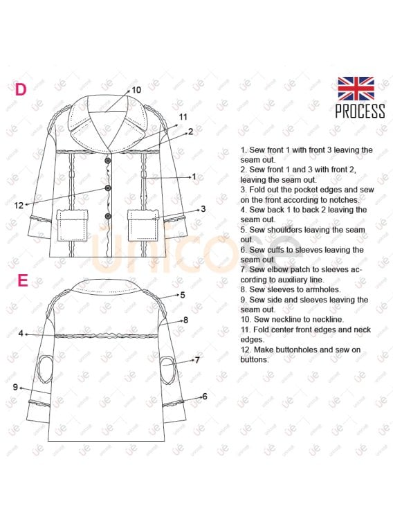 MOLDE ABRIGO AVIADOR MUJER 2302