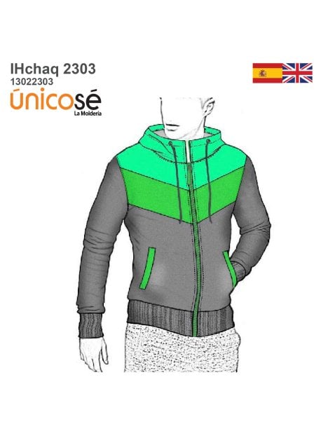 MOLDE CHAQUETA COLOR BLOCK NIÑO 2303