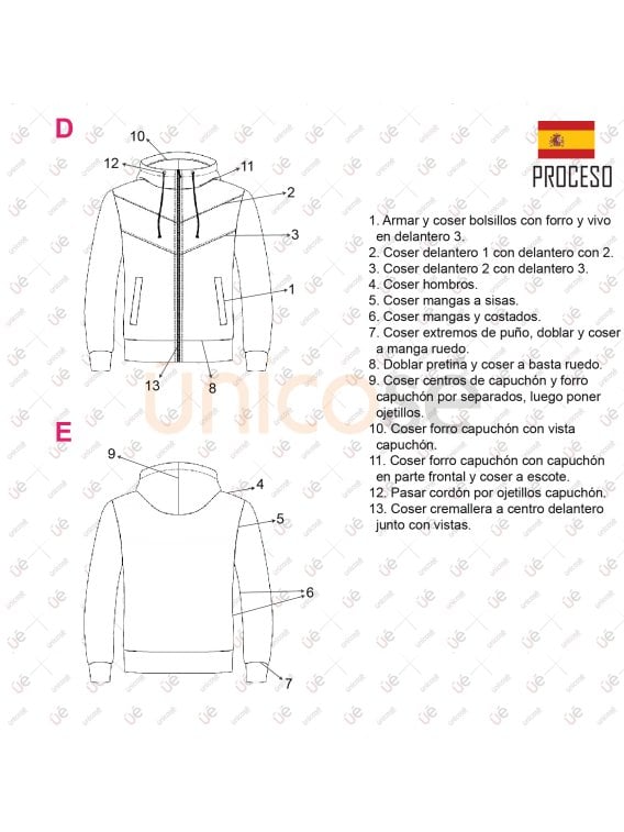 MOLDE CHAQUETA COLOR BLOCK NIÑO 2303