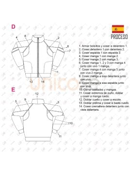 MOLDE CHAQUETA ESCOLAR CORTES 2303