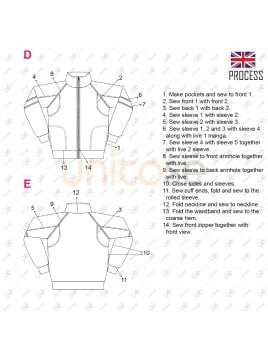 MOLDE CHAQUETA ESCOLAR CORTES 2303