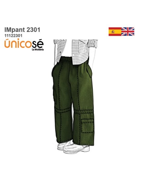 MOLDE PANTALON CARGO NIÑA 2301