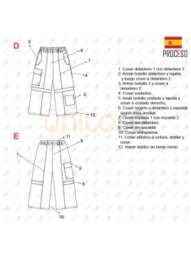 MOLDE PANTALON CARGO NIÑA 2301