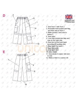 MOLDE PANTALON CARGO NIÑA 2301