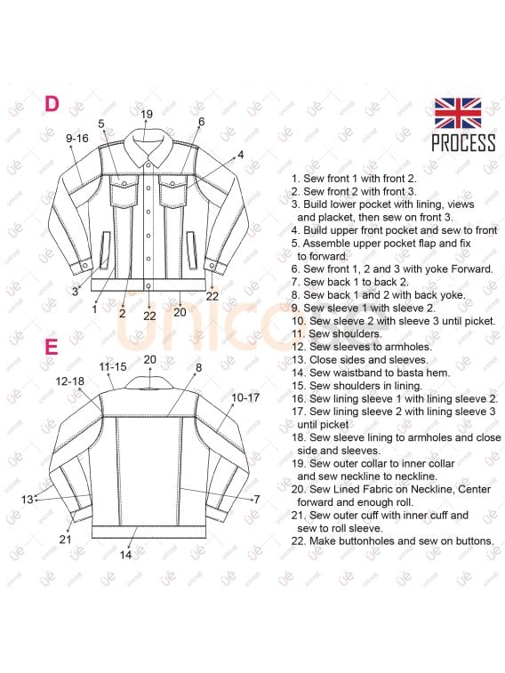 MOLDE CHAQUETA JEANS HOMBRE 2305