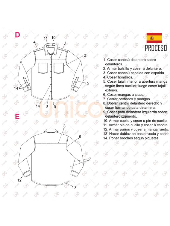 MOLDE CHAQUETA JEANS HOMBRE 2306