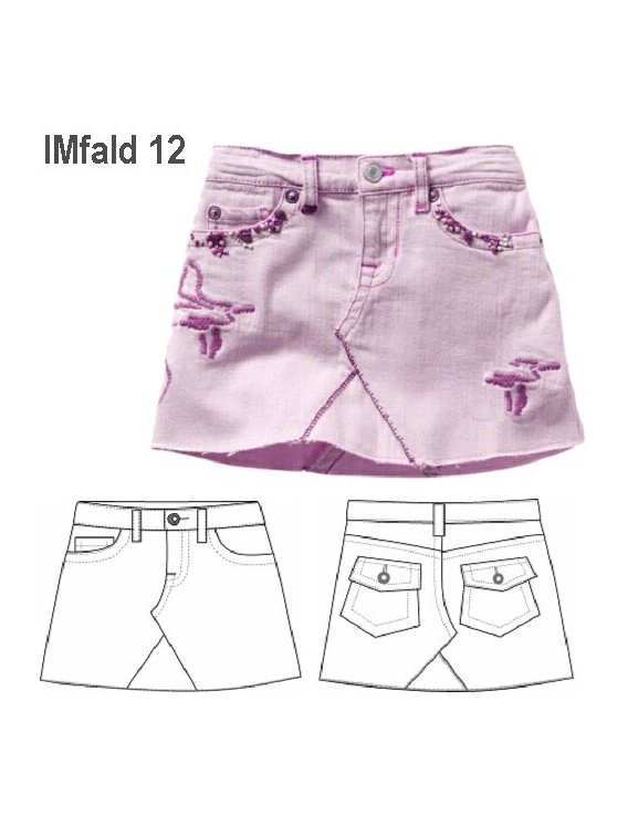 FALDA CORTA NIÑA, CORTE TRIANGULAR EN ES