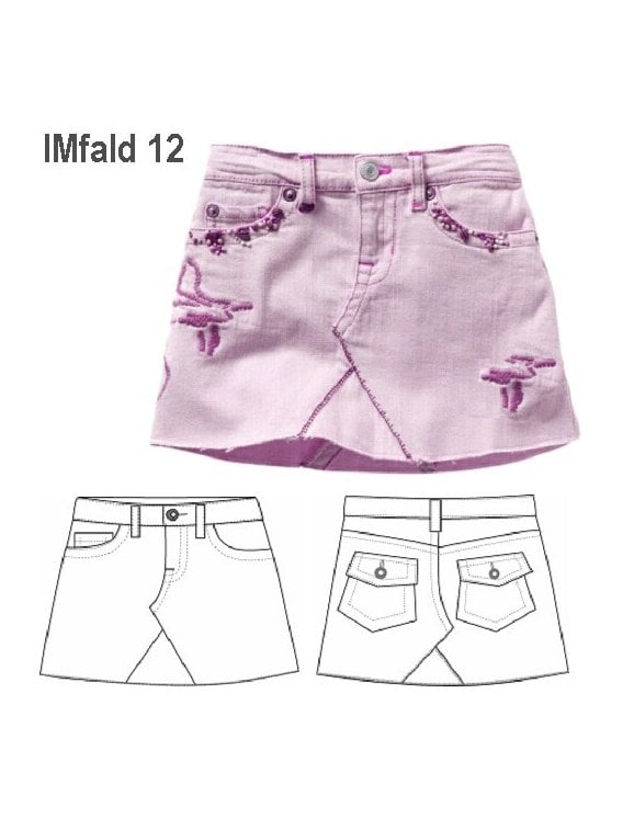 FALDA CORTA NIÑA, CORTE TRIANGULAR EN ES