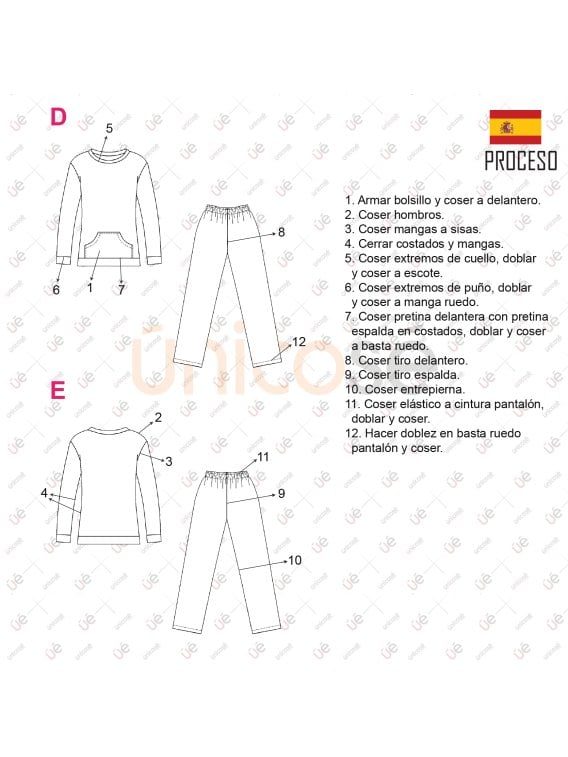 MOLDE PIJAMA 2 PIEZAS MUJER 2301