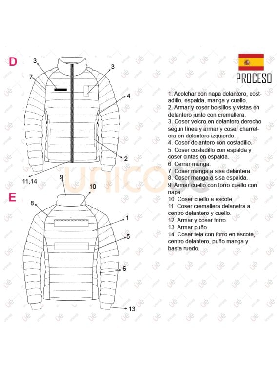 MOLDE TRABAJO PARKA HOMBRE 2309