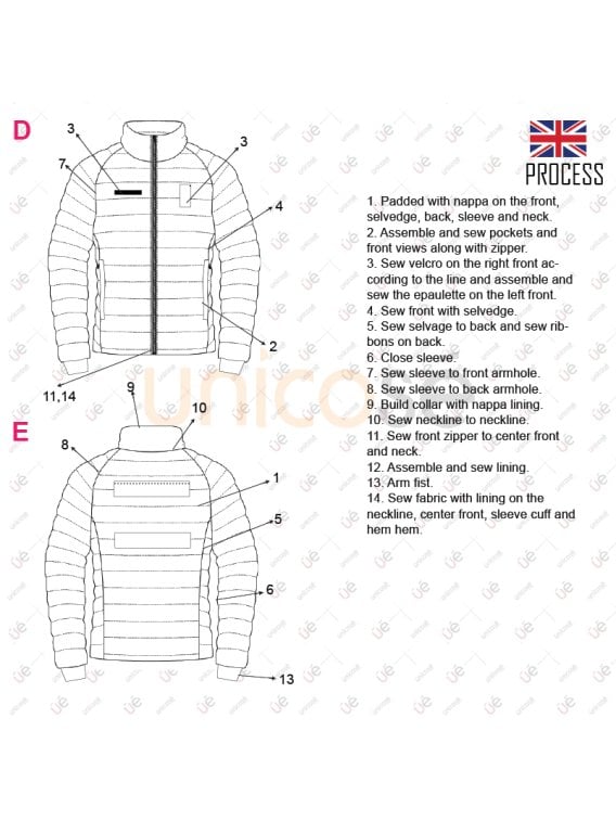 MOLDE TRABAJO PARKA HOMBRE 2309