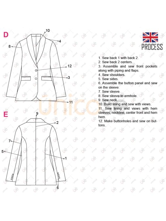 MOLDE CHAQUETA BLAZER MUJER 2303