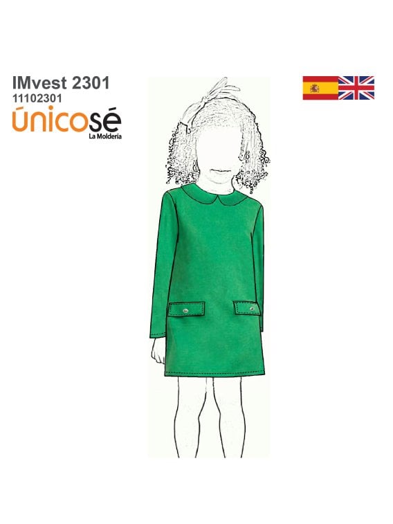 MOLDE VESTIDO CUELLO BEBE NIÑA 2301