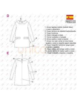 MOLDE VESTIDO CUELLO BEBE NIÑA 2301