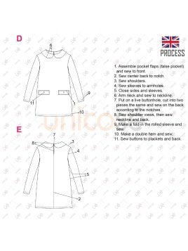 MOLDE VESTIDO CUELLO BEBE NIÑA 2301