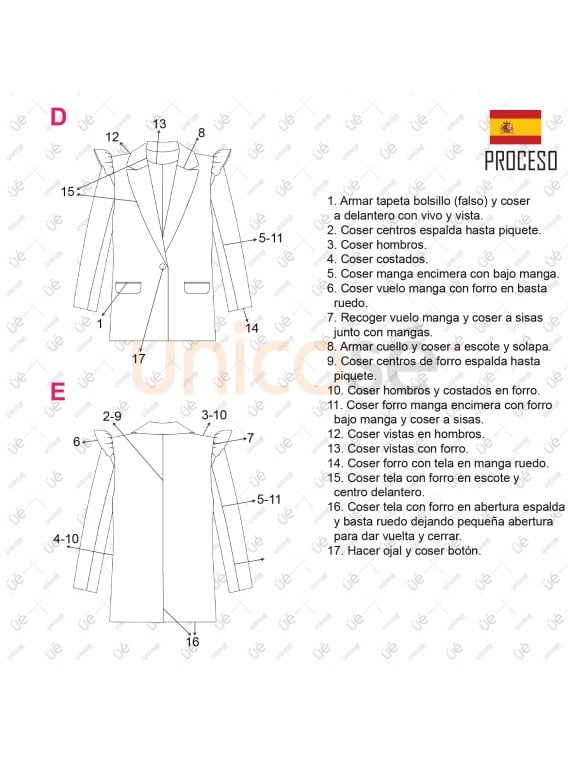 MOLDE CHAQUETA BLAZER MUJER 2304
