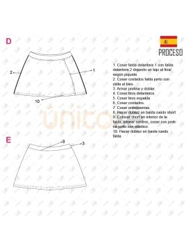 MOLDE ESCOLAR FALDA SHORT 2302