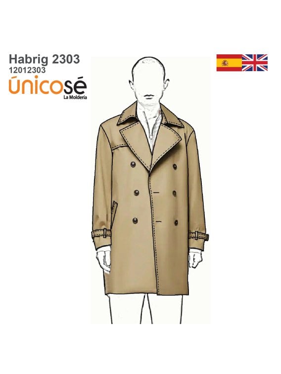 MOLDE ABRIGO TRENCH HOMBRE 2303