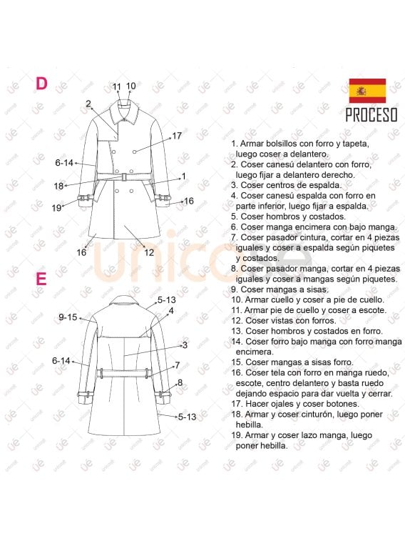 MOLDE ABRIGO TRENCH HOMBRE 2303