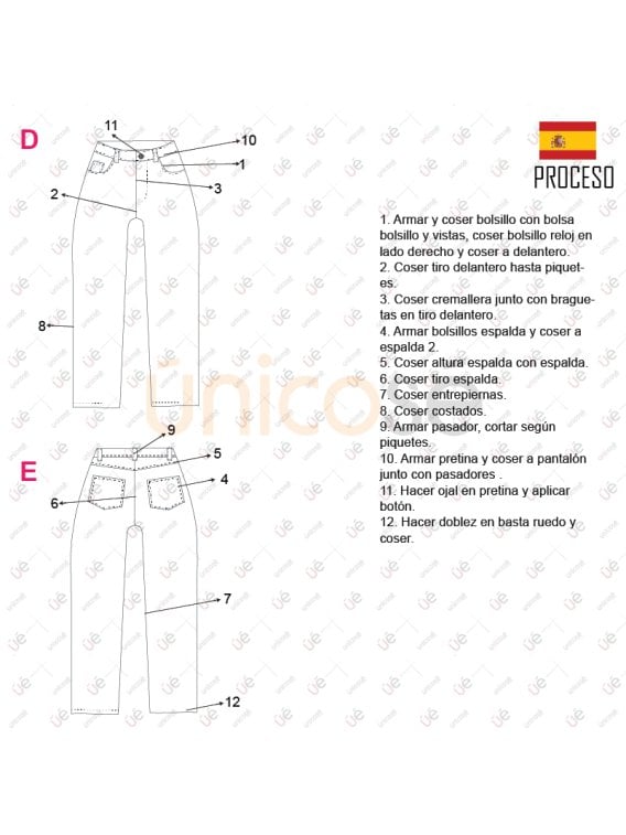 MOLDE PANTALON JEAN MOM MUJER 2304