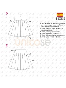 MOLDE FALDA TABLAS MUJER 2302
