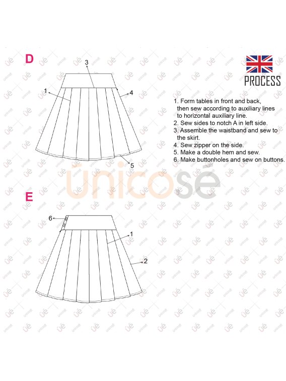MOLDE FALDA TABLAS MUJER 2302