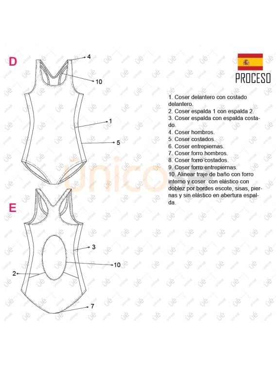 MOLDE TRAJE DE BAÑO 1 PIEZA NIÑA 2301