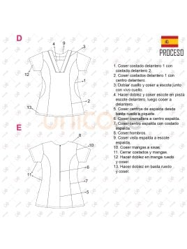 MOLDE BLUSA SANITARIA MUJER RT 2313
