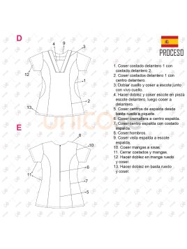 MOLDE BLUSA SANITARIA MUJER RT 2313