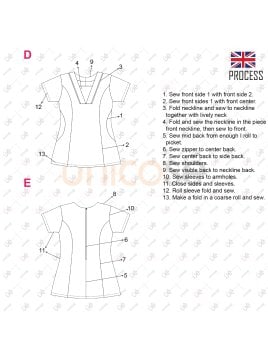 MOLDE BLUSA SANITARIA MUJER RT 2313