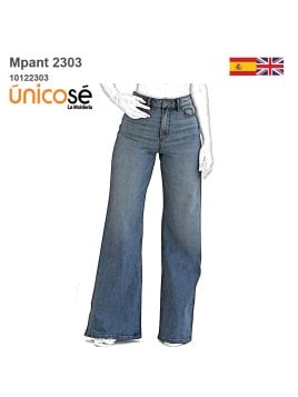 PANTALON JEAN PIERNA ANCHA MUJER 2303