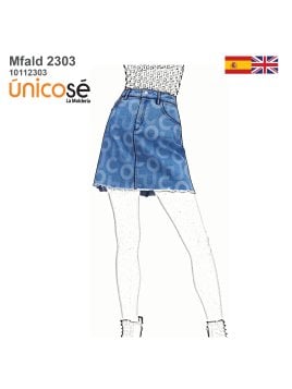MOLDE FALDA JEAN A MUJER 2303