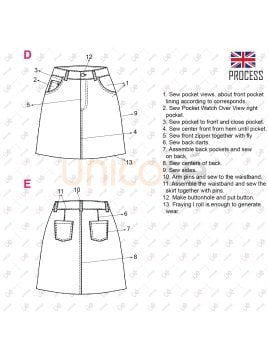 MOLDE FALDA JEAN A MUJER 2303