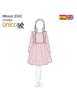 MOLDE VESTIDO EVASE NIÑA 2302
