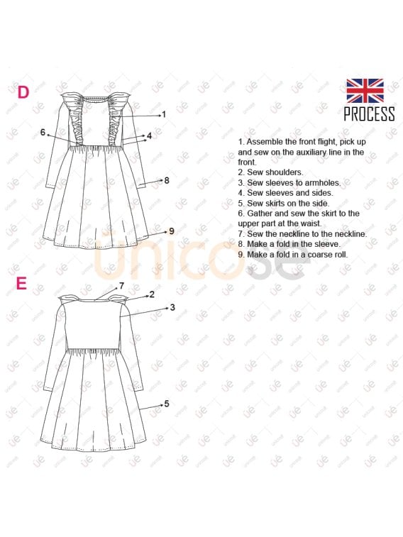MOLDE VESTIDO EVASE NIÑA 2302