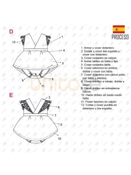 MOLDE VESTIDO CORTE PRINCESA BEBE 2304